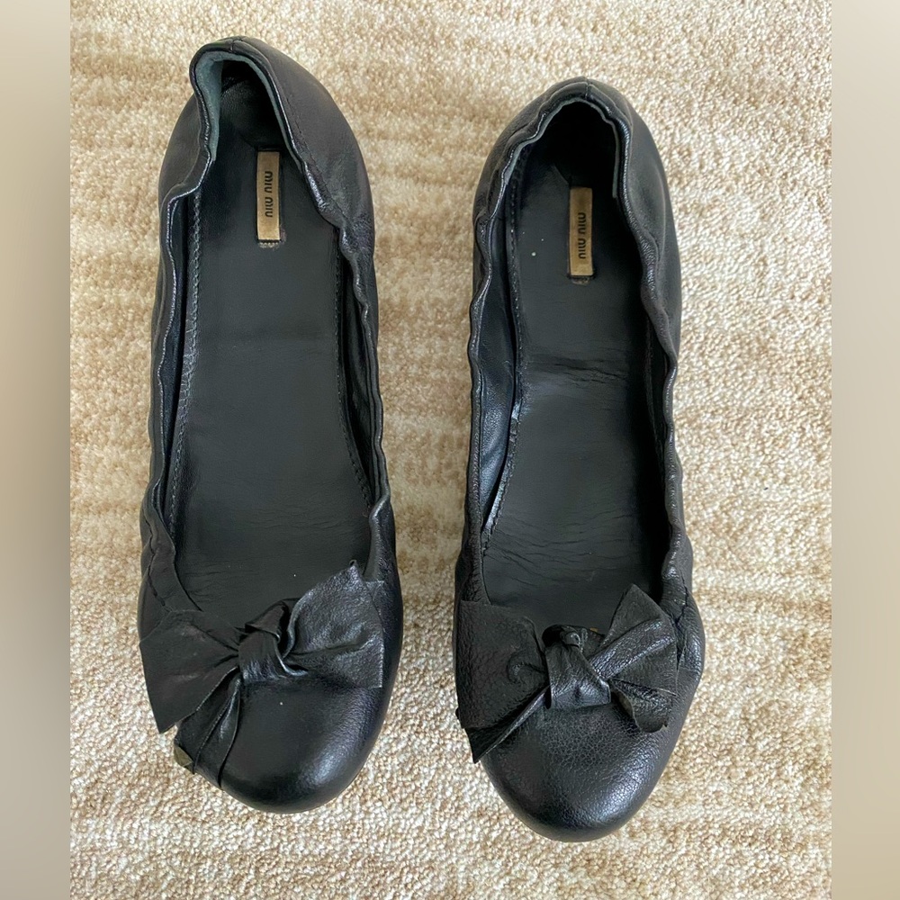 Good condition Black Miu Miu ballet slipper shoes size 9.5